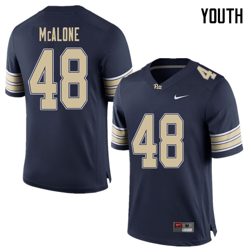 Youth #48 Kellen McAlone Pittsburgh Panthers College Football Jerseys Sale-Home Blue